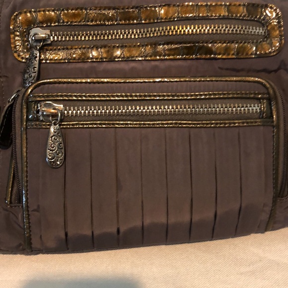 Brighton Purse Vintage Black Nylon Leather Zip Pockets Card Slot Key Hook - Picture 7 of 8